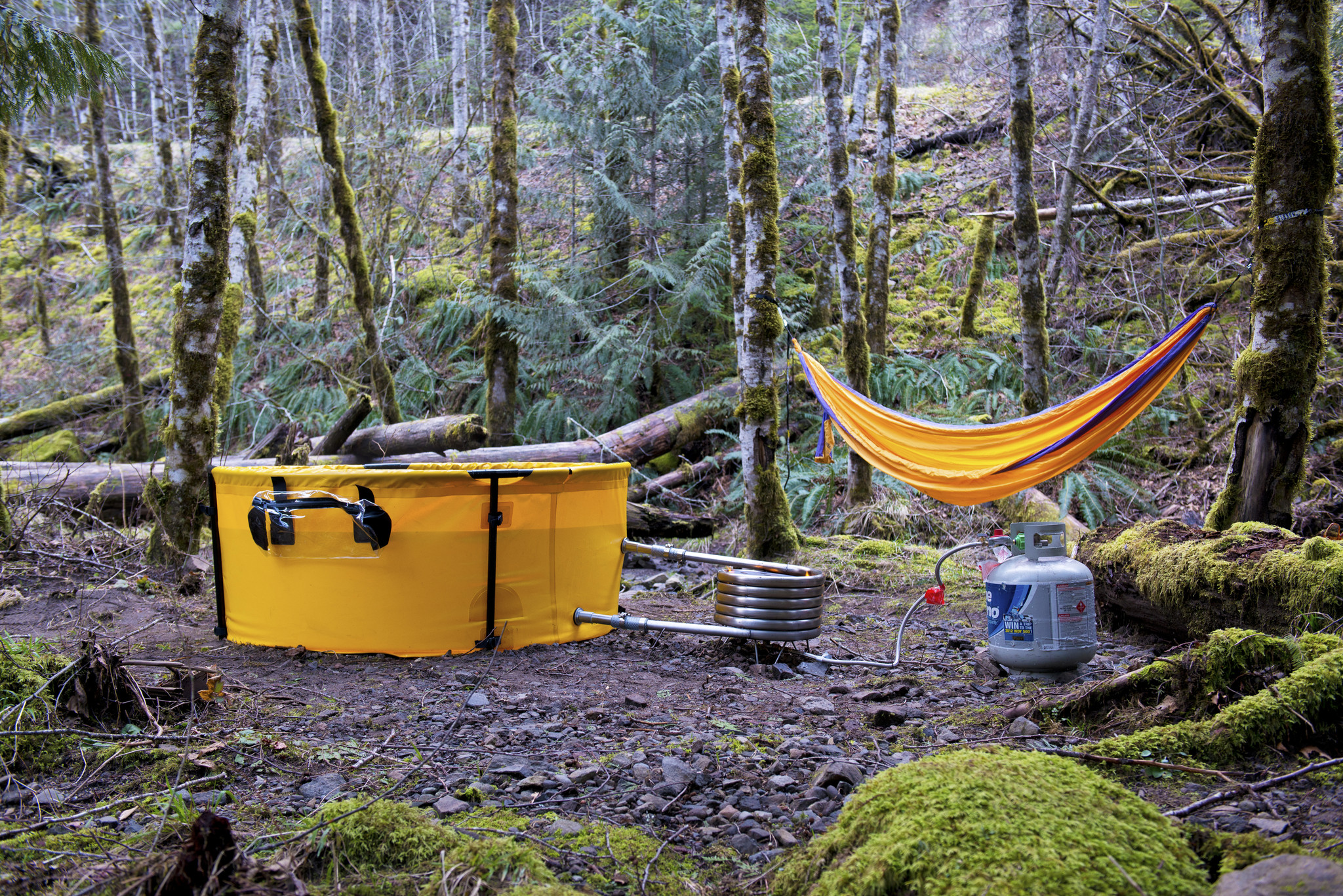Hot Water Therapy in the Woods The Collapsible Hot Tub PortAbout
